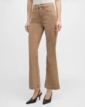 Veronica Beard Carson Ankle Flare High Rise Jeans Tan Sierra Size 29